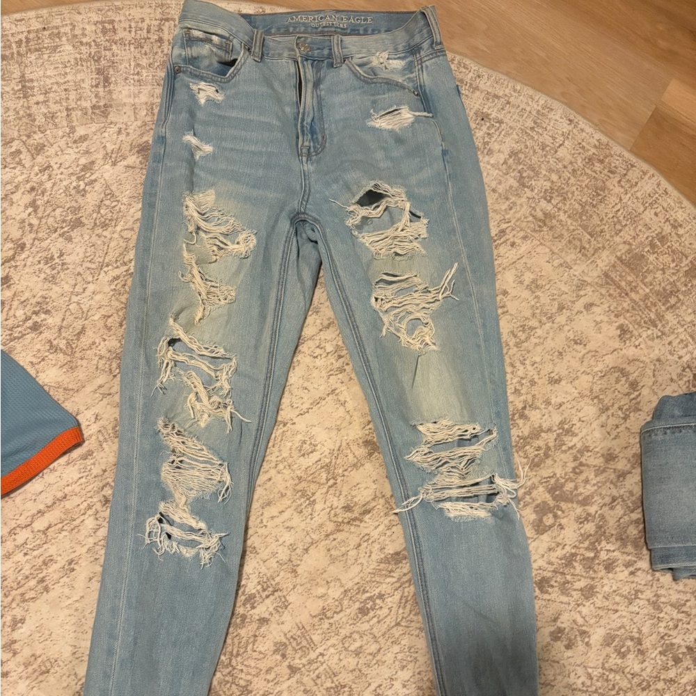 American Eagle Outfitters Ripped Light Blue Skinny Jeans